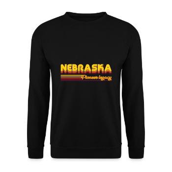 cool Nebraska USA states design - Unisex Sweatshirt - black - Front - Alina (178cm) & Michal (187cm)