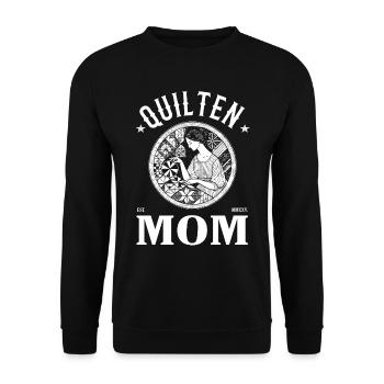 Quilting Mom – Love, Fabric & Sewing Art - Unisex Sweatshirt - black - Front - Alina (178cm) & Michal (187cm)