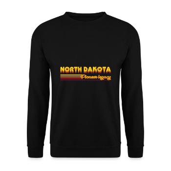 cool North Dakota USA states design - Unisex Sweatshirt - black - Front - Alina (178cm) & Michal (187cm)