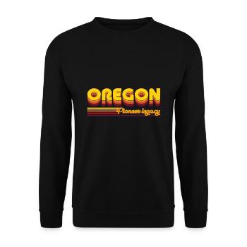 cool Oregon USA states design - Unisex Sweatshirt - black - Front - Alina (178cm) & Michal (187cm)