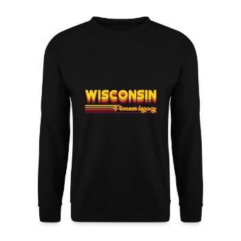 Cool Wisconsin États-Unis États Design - Sweat-shirt Unisexe - noir - Devant - Alina (178cm) & Michal (187cm)