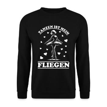Ballett Design – Tanzen ist mein Fliegen - Unisex Pullover - Schwarz - Vorne - Alina (178cm) & Michal (187cm)