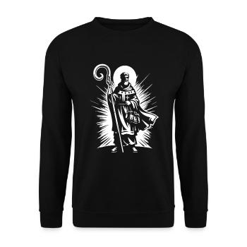 Saint Nicholas – Classic Design - Unisex Sweatshirt - black - Front - Alina (178cm) & Michal (187cm)