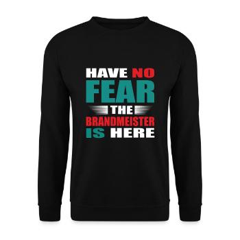 Have no Fear the Brandmeister is here Outfit - Unisex Pullover - Schwarz - Vorne - Alina (178cm) & Michal (187cm)