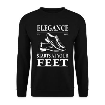 Lackschuhe Design – Glänzend und Elegant - Unisex Pullover - Schwarz - Vorne - Alina (178cm) & Michal (187cm)