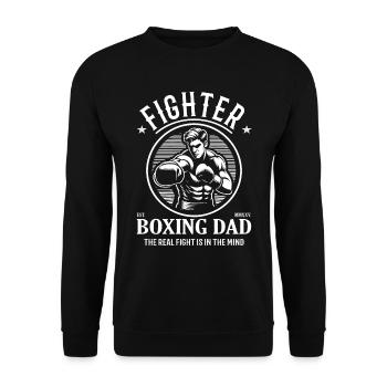 Boxing Dad Design – Un père fier avec de l’influence - Sweat-shirt Unisexe - noir - Devant - Alina (178cm) & Michal (187cm)