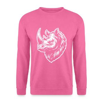 Wollnashorn Design – Cool, weich und originell - Unisex Pullover - Pink - Vorne