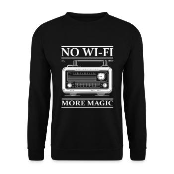 Retro Radio Design – No Wifi, More Magic - Unisex Pullover - Schwarz - Vorne - Alina (178cm) & Michal (187cm)