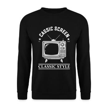 Design de téléviseur rétro - Style classique - Sweat-shirt Unisexe - noir - Devant - Alina (178cm) & Michal (187cm)