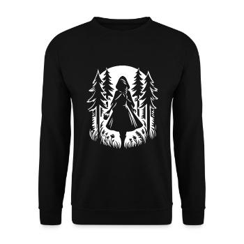 Cool Little Red Riding Hood Design – Bold & Timeless - Unisex Sweatshirt - black - Front - Alina (178cm) & Michal (187cm)