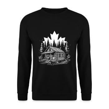 Cabane en rondins au Canada – Pure Nature Design - Sweat-shirt Unisexe - noir - Devant - Alina (178cm) & Michal (187cm)