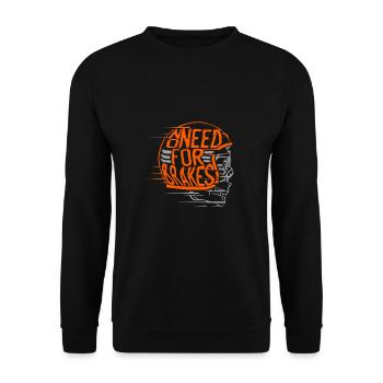 Motorrad braucht keine Bremsen - Unisex Pullover - Schwarz - Vorne - Alina (178cm) & Michal (187cm)