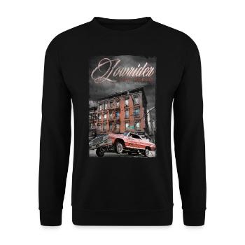 Lowrider - San Pablo Kleidung co. - Unisex Pullover - Schwarz - Vorne - Alina (178cm) & Michal (187cm)