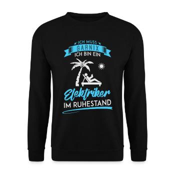 ELEKTRIKER RUHESTAND / HANDWERK - Unisex Pullover - Schwarz - Vorne - Alina (178cm) & Michal (187cm)