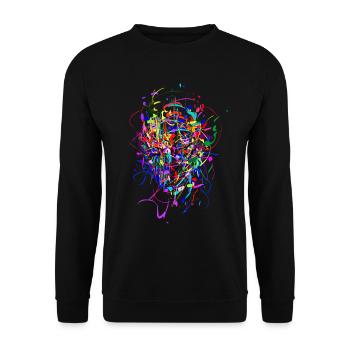 Couleur - Bombe / Abstrait / Visage - Sweat-shirt Unisexe - noir - Devant - Alina (178cm) & Michal (187cm)