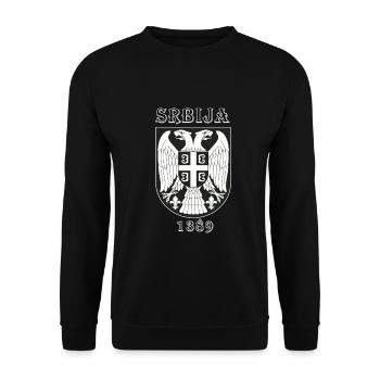 Srbija - Sweat-shirt Unisexe - noir - Devant - Alina (178cm) & Michal (187cm)