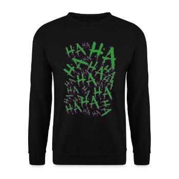 Halloween Joker Costume rire - Sweat-shirt Unisexe - noir - Devant - Alina (178cm) & Michal (187cm)