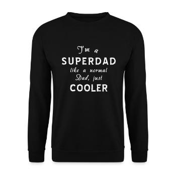 Superad, like a normal dad just cooler - Unisex Pullover - Schwarz - Vorne - Alina (178cm) & Michal (187cm)