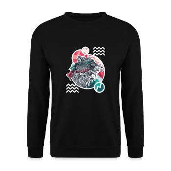 Wischwaschbär & AimbOTTER - Unisex Pullover - Schwarz - Vorne - Alina (178cm) & Michal (187cm)