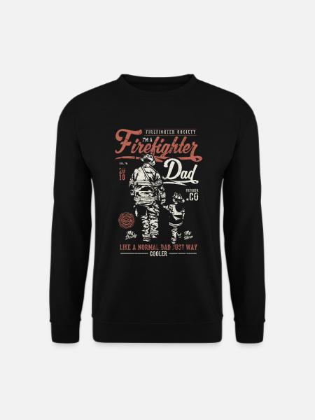 Firefighter Dad Feuerwehr-T-Shirt Geschenk - Unisex Pullover - Schwarz