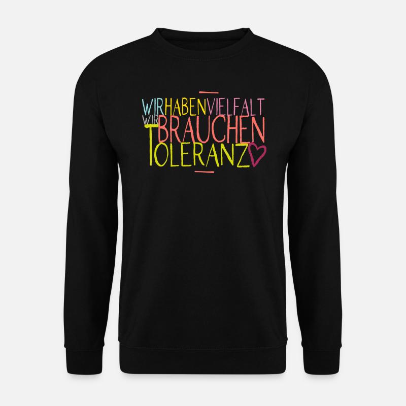 Vielfalt + Toleranz | CSD 2021 - Unisex Pullover - Schwarz