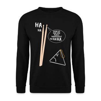 Drummer - drumstick humor - Unisex Sweatshirt - black - Front - Alina (178cm) & Michal (187cm)