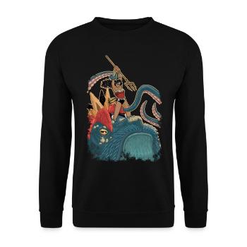 Wonder Woman Fight - Unisex Sweatshirt - black - Front - Alina (178cm) & Michal (187cm)