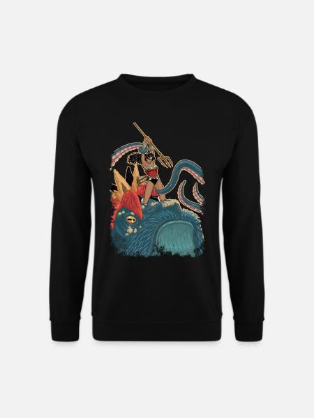 Wonder Woman im Kampf - Unisex Pullover - Schwarz