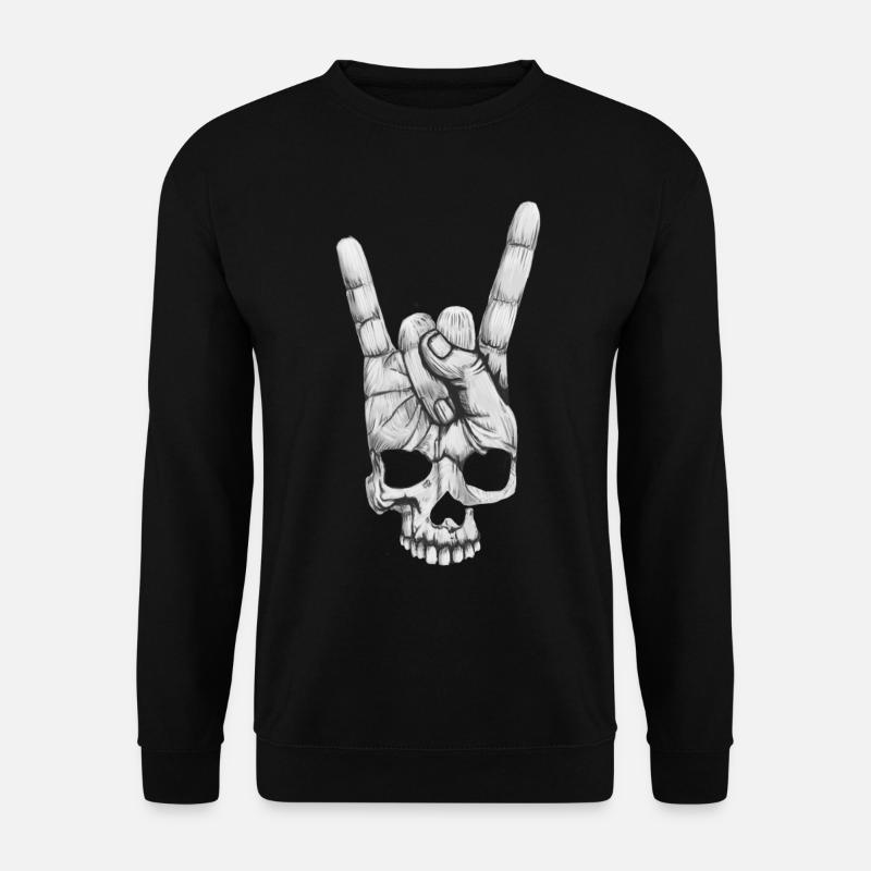 Rock On Hand-Skull - Unisex Pullover - Schwarz