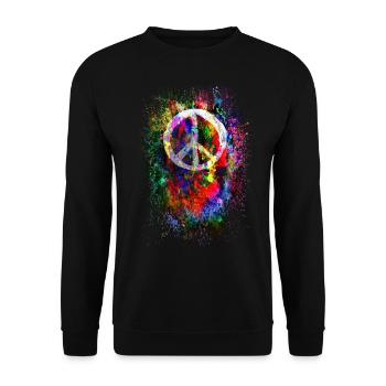 Symbole de paix paix liberté amour - Sweat-shirt Unisexe - noir - Devant - Alina (178cm) & Michal (187cm)