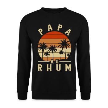Papa Au Rhum Apéro Fête Des Pères - Sweat-shirt Unisexe - noir - Devant - Alina (178cm) & Michal (187cm)