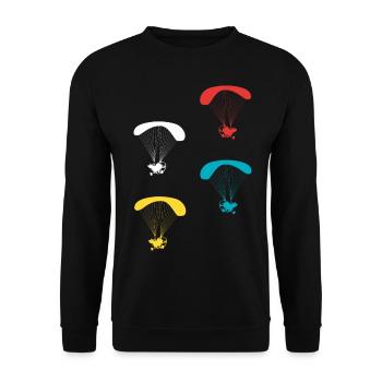Parapluie motorisée parapente pilote - Sweat-shirt Unisexe - noir - Devant - Alina (178cm) & Michal (187cm)