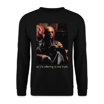 The Matrix Morpheus - Unisex Sweatshirt - black - Front - Alina (178cm) & Michal (187cm)
