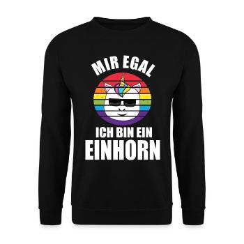 Einhörner - Einhorn Spruch - Unisex Pullover - Schwarz - Vorne - Alina (178cm) & Michal (187cm)