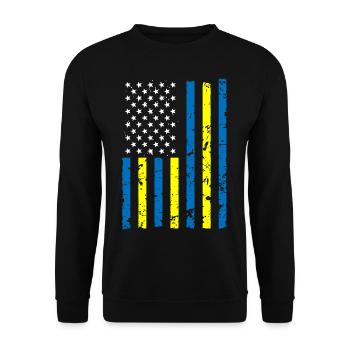 Ukraine Amérique Drapeau Je Me tiens avec l’Ukraine - Sweat-shirt Unisexe - noir - Devant - Alina (178cm) & Michal (187cm)