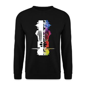 Rome Rome Italie Ville Skyline Pixel Coloré - Sweat-shirt Unisexe - noir - Devant - Alina (178cm) & Michal (187cm)