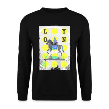 Lyon Frankreich Stadt Skyline Heimat Liebe - Unisex Pullover - Schwarz - Vorne - Alina (178cm) & Michal (187cm)