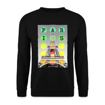 Paris France City Skyline Home Love - Unisex Sweatshirt - black - Front - Alina (178cm) & Michal (187cm)