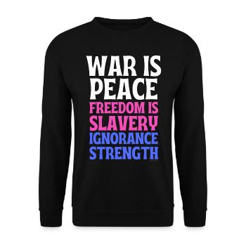 1984 ist wahr 2022 - Unisex Pullover - Schwarz - Vorne - Alina (178cm) & Michal (187cm)