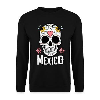 Sugar Skull Mexico - Unisex Sweatshirt - black - Front - Alina (178cm) & Michal (187cm)
