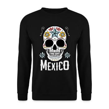 Sugar Skull Mexico - Unisex Sweatshirt - black - Front - Alina (178cm) & Michal (187cm)