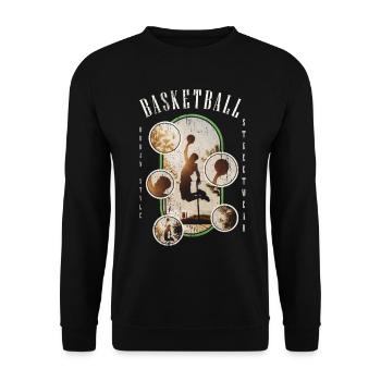 Basketteur Basketteur Vintage Rétro - Sweat-shirt Unisexe - noir - Devant - Alina (178cm) & Michal (187cm)