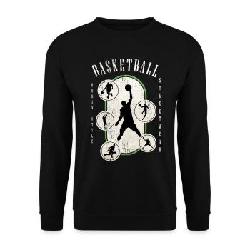 Basketteur Basketteur Vintage Rétro - Sweat-shirt Unisexe - noir - Devant - Alina (178cm) & Michal (187cm)