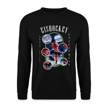 Eishockey Eishockeyspieler Spieler Vintage Retro - Unisex Pullover - Schwarz - Vorne - Alina (178cm) & Michal (187cm)