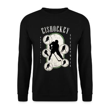 Eishockey Eishockeyspieler Spieler Vintage Retro - Unisex Pullover - Schwarz - Vorne - Alina (178cm) & Michal (187cm)