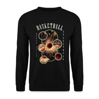 Basketteur Basketteur Dunking Sport Vintage - Sweat-shirt Unisexe - noir - Devant - Alina (178cm) & Michal (187cm)