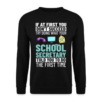 Secrétaire d’école Secrétariat de l’école Bureau du personnel - Sweat-shirt Unisexe - noir - Devant - Alina (178cm) & Michal (187cm)