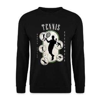 Tennis Tennis Player Player Vintage Retro - Unisex Sweatshirt - black - Front - Alina (178cm) & Michal (187cm)