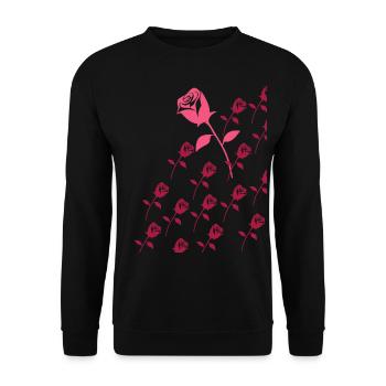 Roses - Sweat-shirt Unisexe - noir - Devant - Alina (178cm) & Michal (187cm)