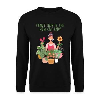 Plant Lady is The New Cat Lady - Unisex Sweatshirt - black - Front - Alina (178cm) & Michal (187cm)
